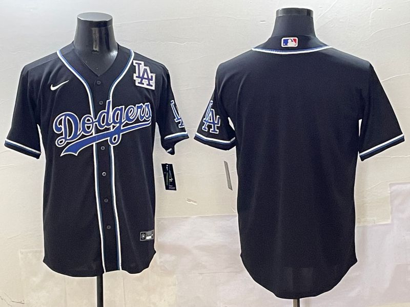 Men Los Angeles Dodgers Blank Black Three generations Nike 2025 MLB Jersey style 5